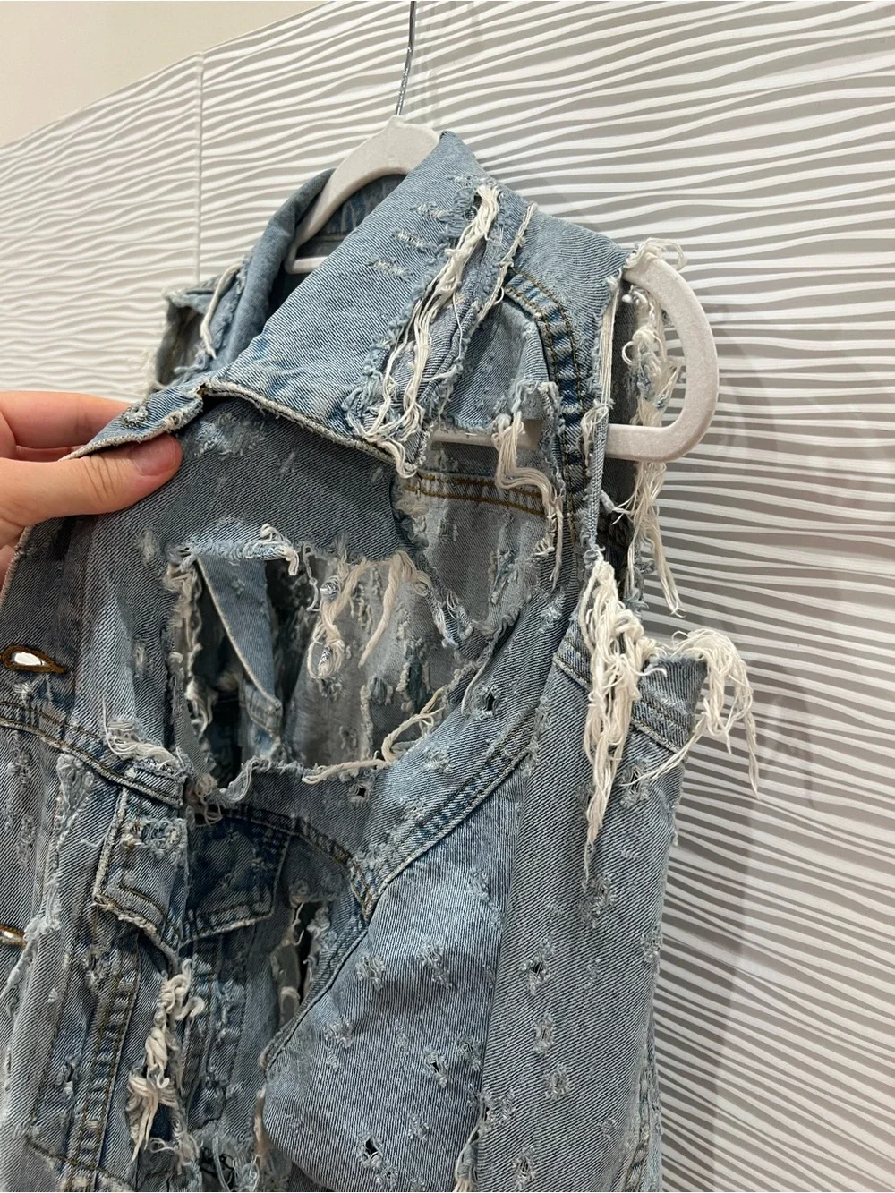 Carmar Light Blue Distressed Oversized Denim Jacket